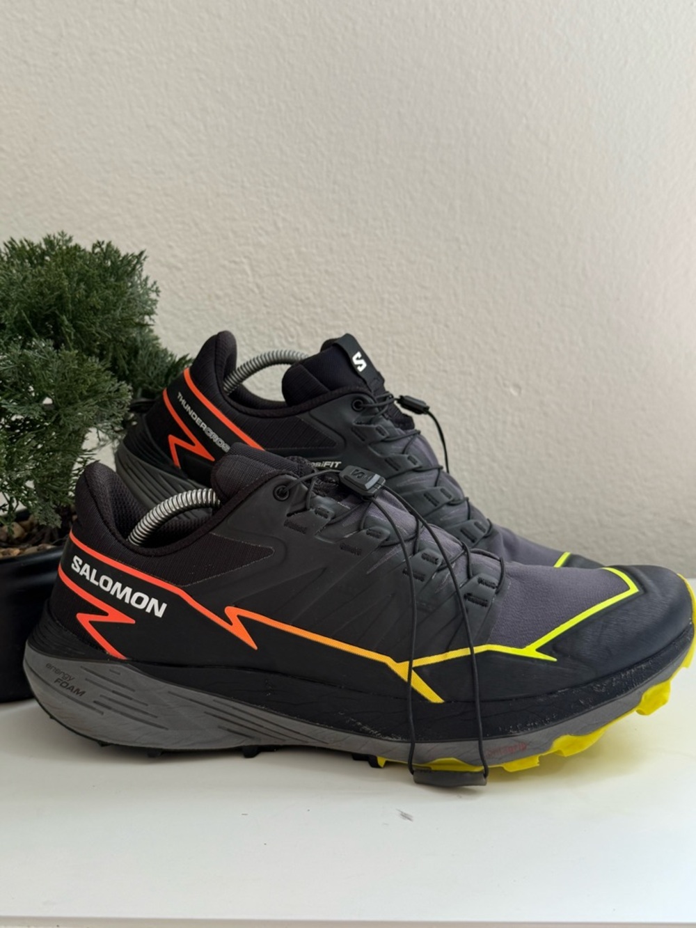 Salomon Thundercross Men's Black Sneakers with Orange and Yellow Accents